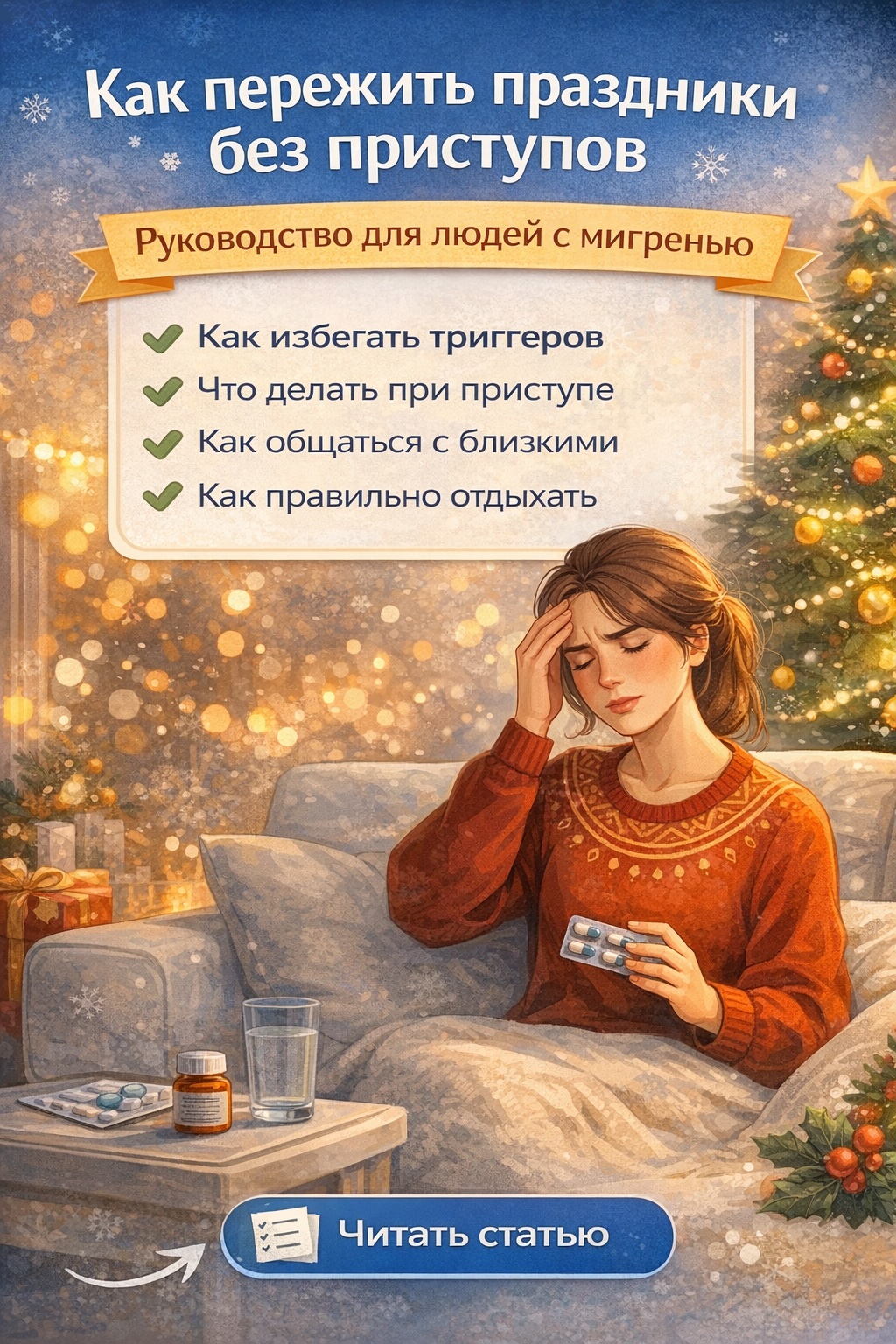 Как управлять мигренью в праздники